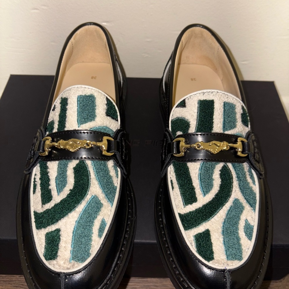 Filling Pieces Loafer Gowtu Black Black and Green Loafers Men